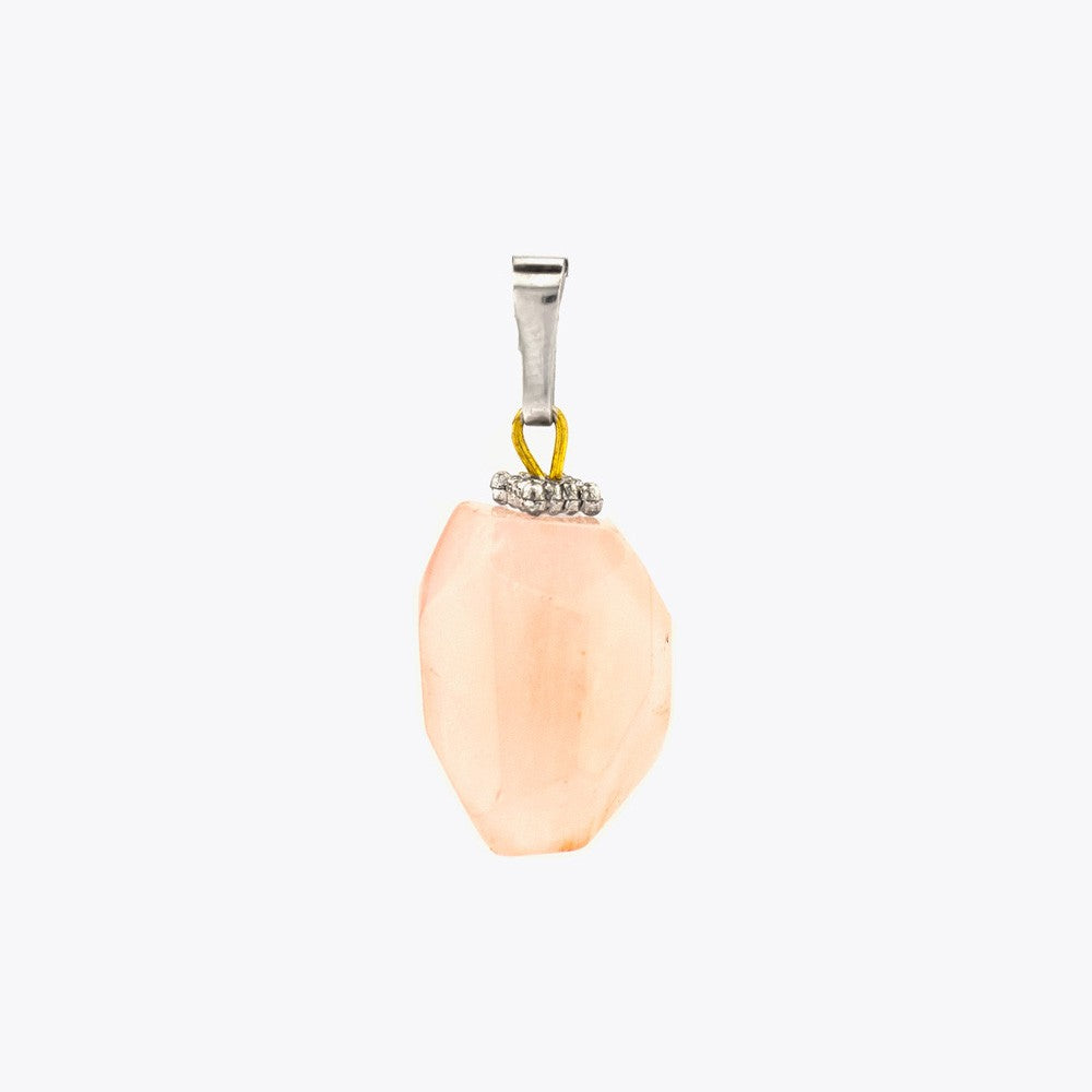 Pink quartz natural stone necklace