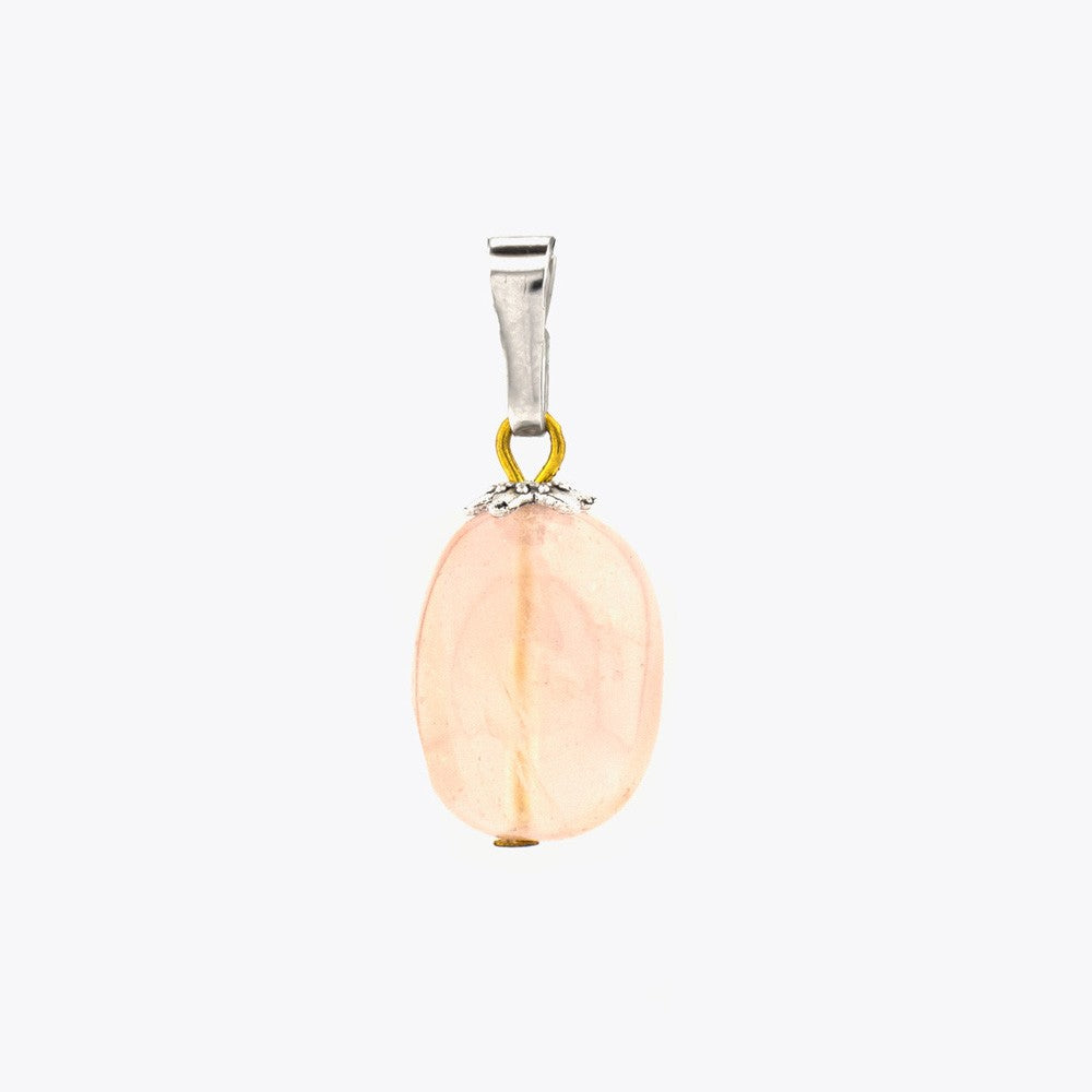 Pink quartz natural stone necklace