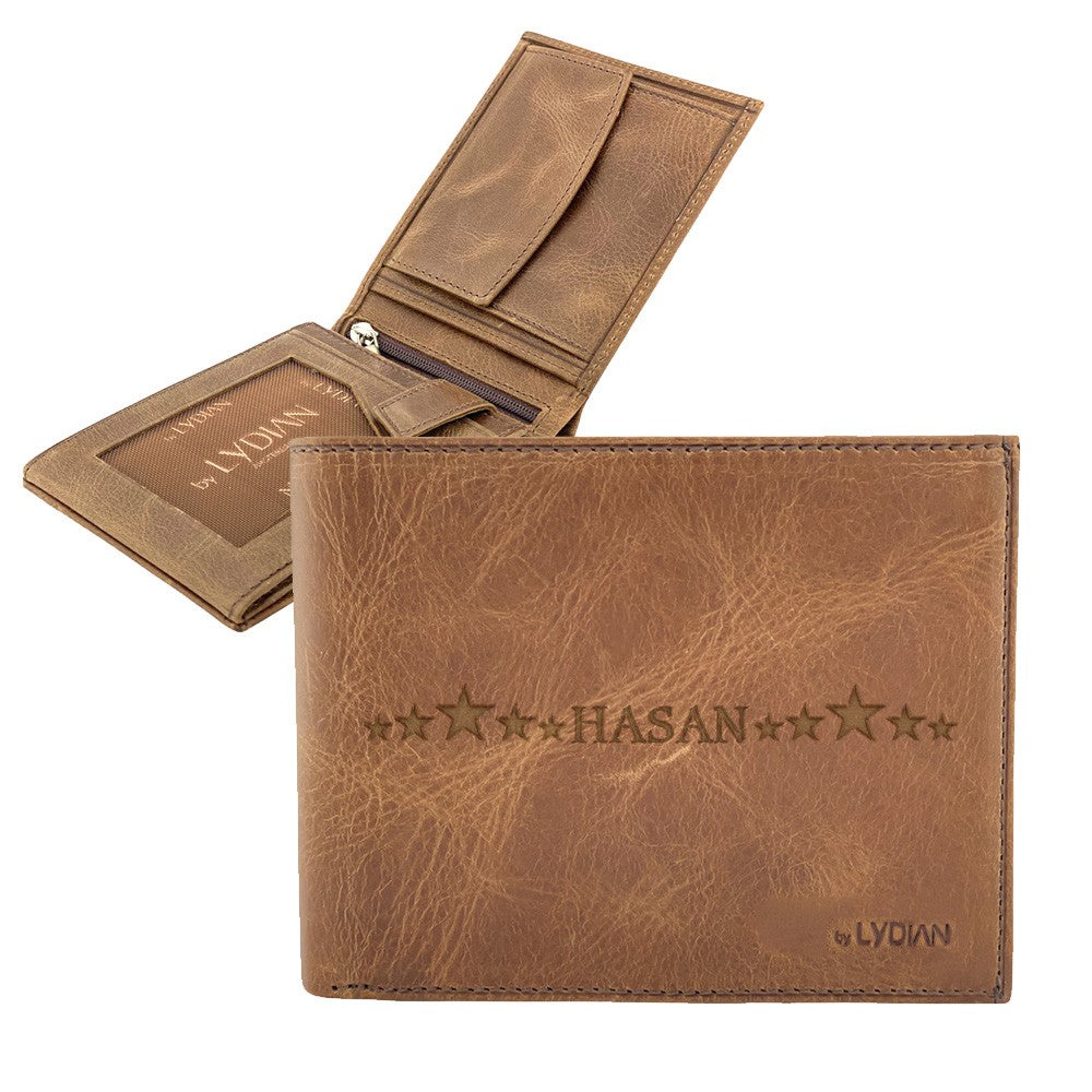 Personalised wallet - Leather - Engraved