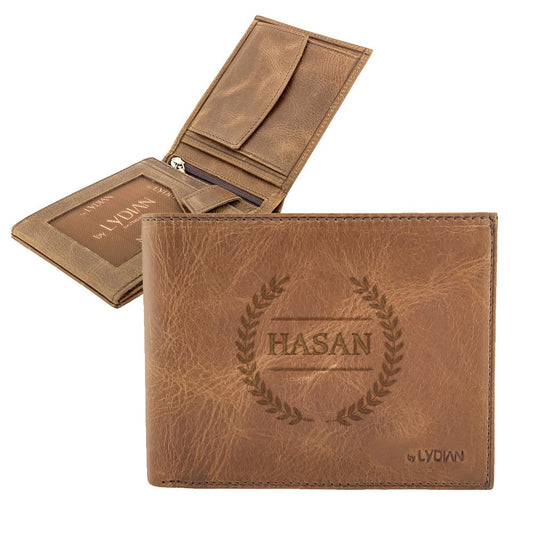 Personalised wallet - Leather - Engraved