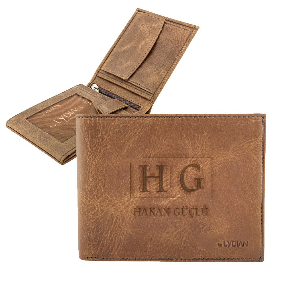 Personalised wallet - Leather - Engraved