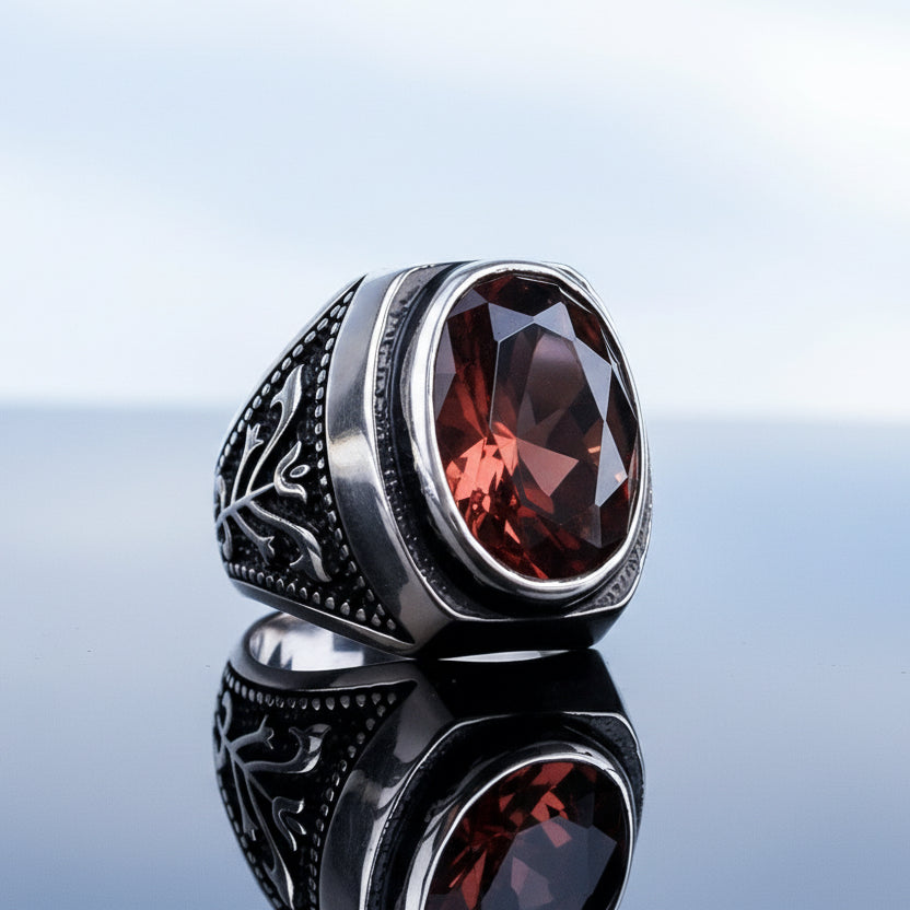 ZULTANIT STONE SILVER MEN'S RING