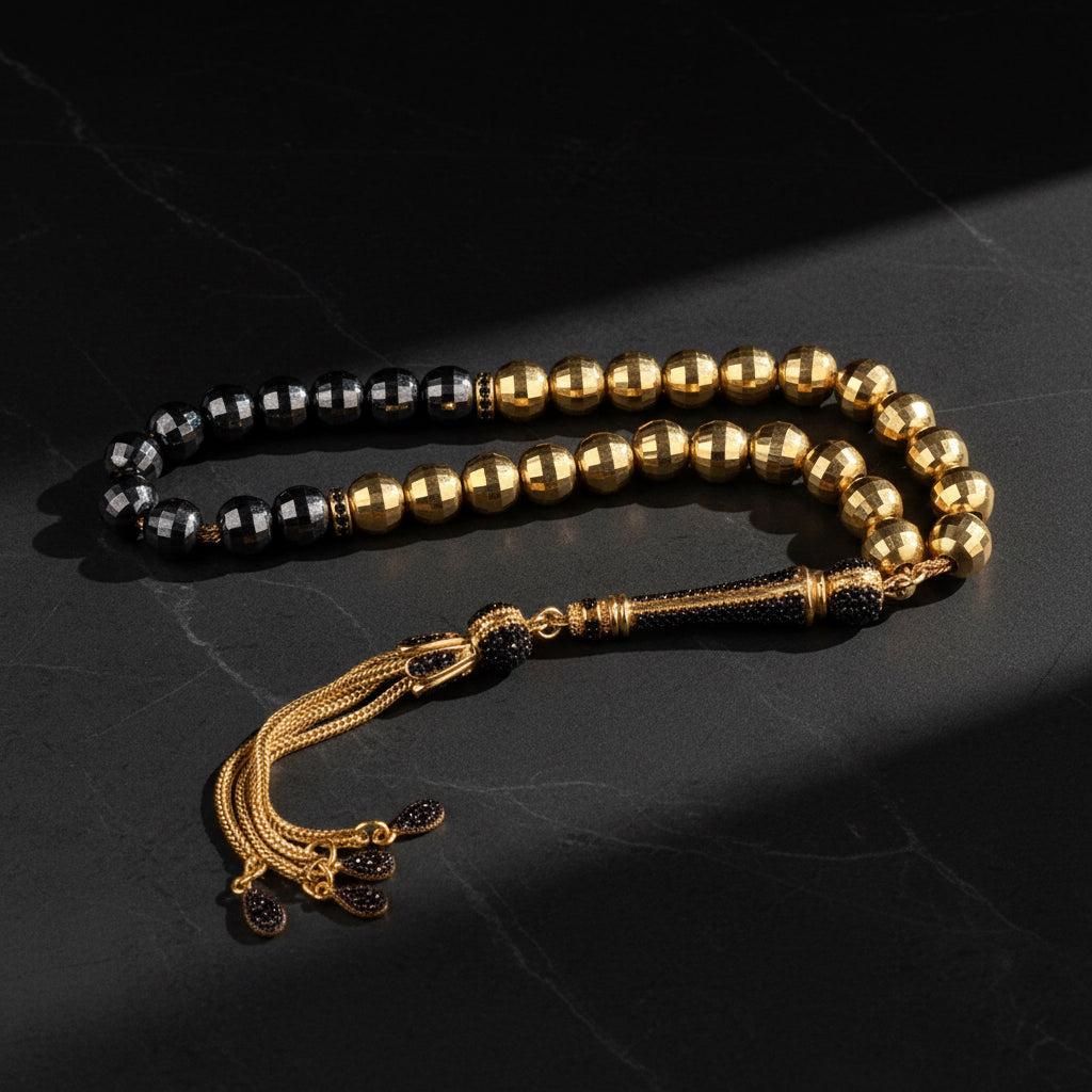 Gold plated zircon stone 925 sterling silver rosary