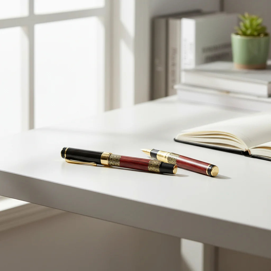 Stylo Roller Personnalisé avec Prénom & Coffret en Bois