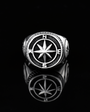 Compass Design Men's Silver Ring