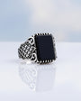 Black Onyx Stone Men's Silver Ring