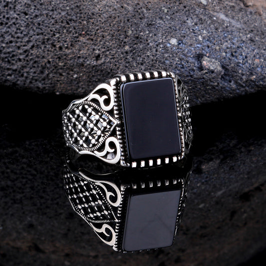 Black Onyx 925s Silver Ring