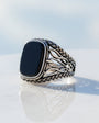 Black Onyx Stone Men's Silver Ring
