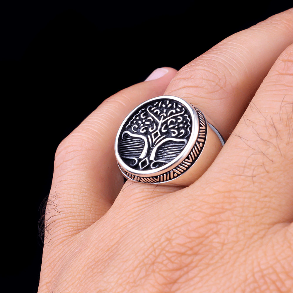 Tree of Life 925 Sterling Silver Men's Ring