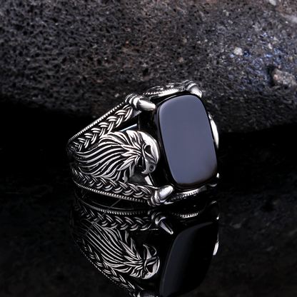 Anneau en argent Onyx Stony Eagle Design