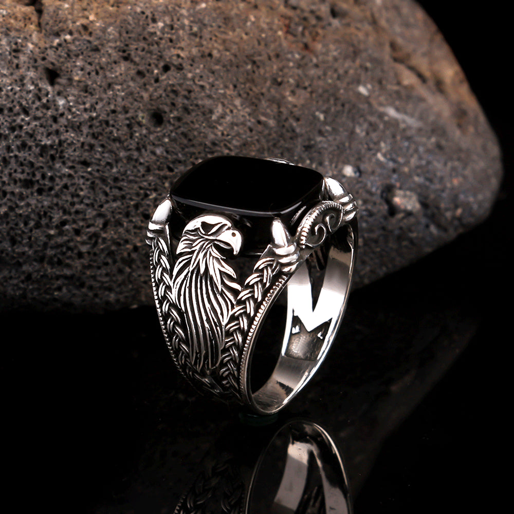 Eagle Figured Silver Ring