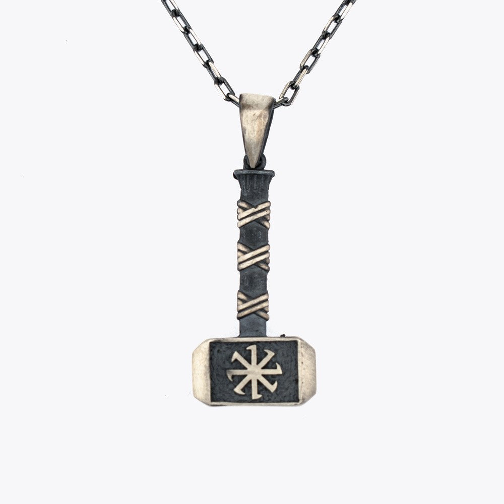 Thors Hammer 925 Sterling Silber Herren Halskette