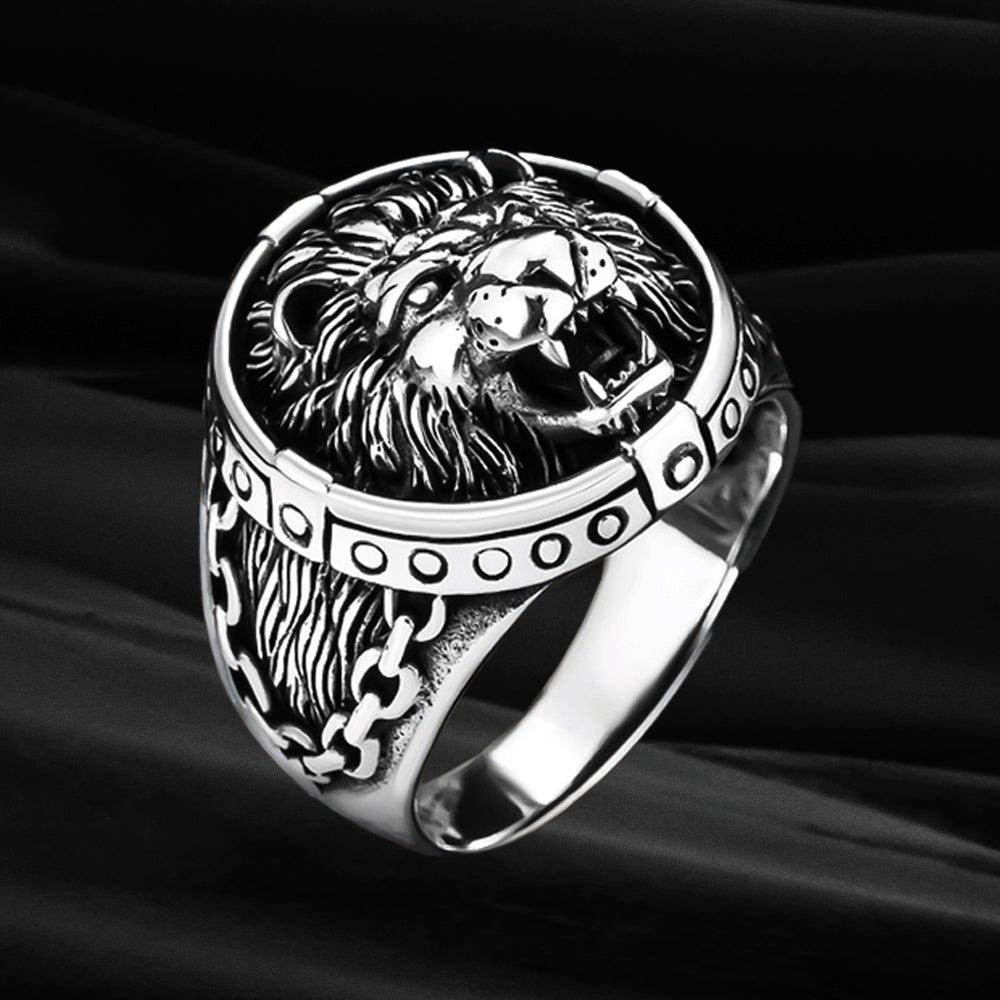 Lion Figured 925 Sterling Silver Ring