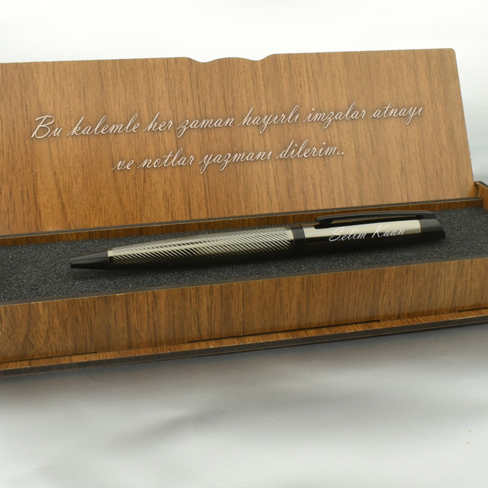 Personalised Pen in Personalized Wooden Case Set