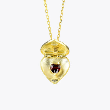 Zirkon Taşlı Kalp Tasarım Gümüş Kolye