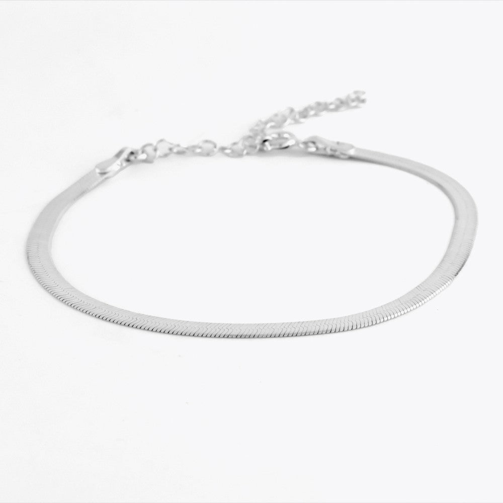 Italian Flat Chain Sterling Silver Bracelet