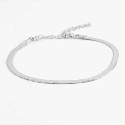 Italienisches flaches Kettenarmband aus Sterlingsilber