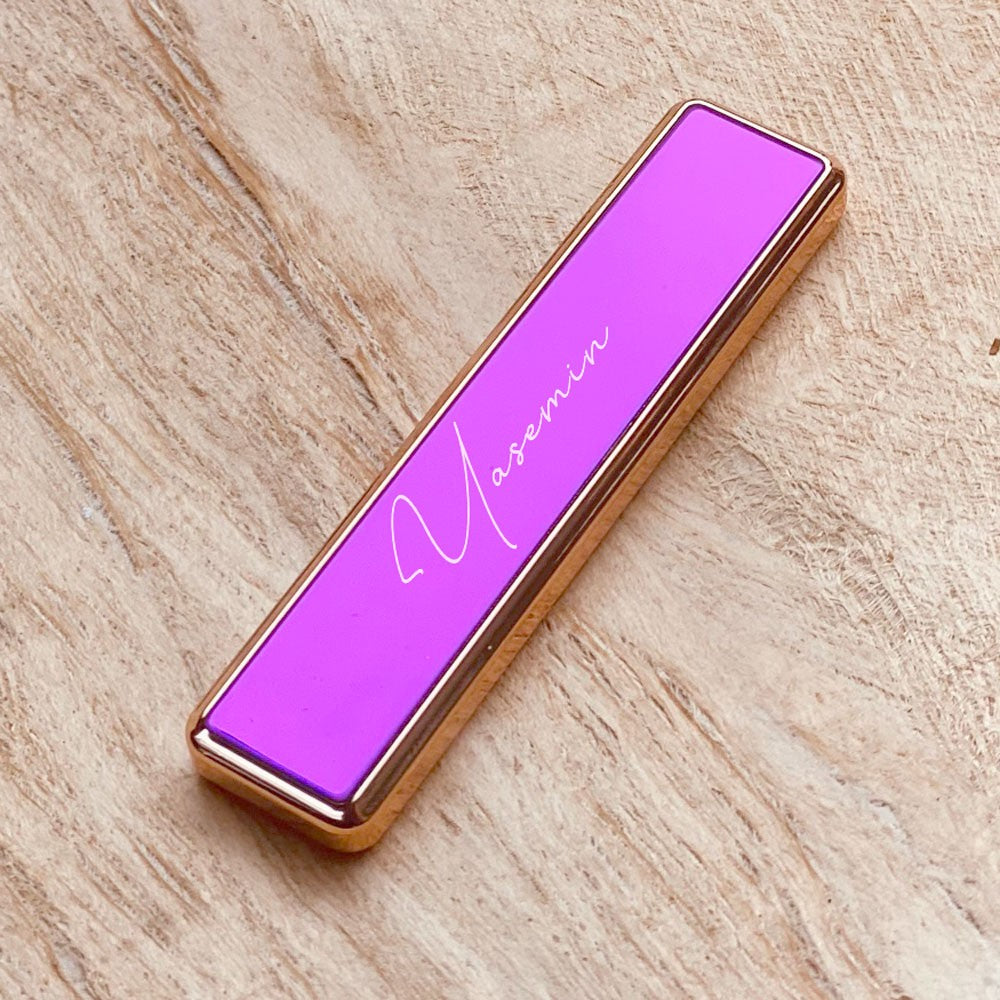 Personalised Arc Lighter USB Electric Dual Rechargeable Flameless Engraved Gift Box