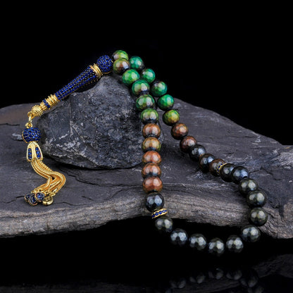 925 Ayar Gümüş Püsküllü Renk Değiştiren His Taşı Tesbih