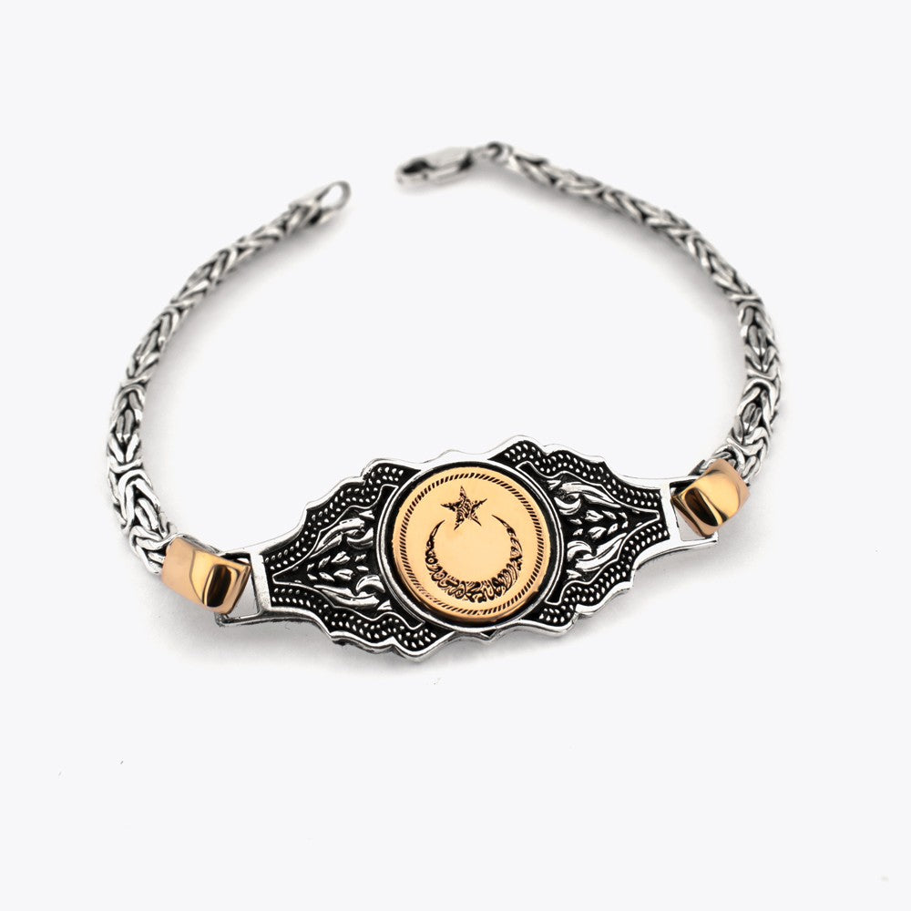 King Chain Moon Star Silberarmband