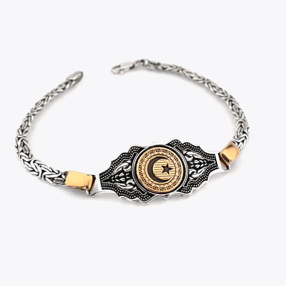 King Chain Moon Star Silberarmband