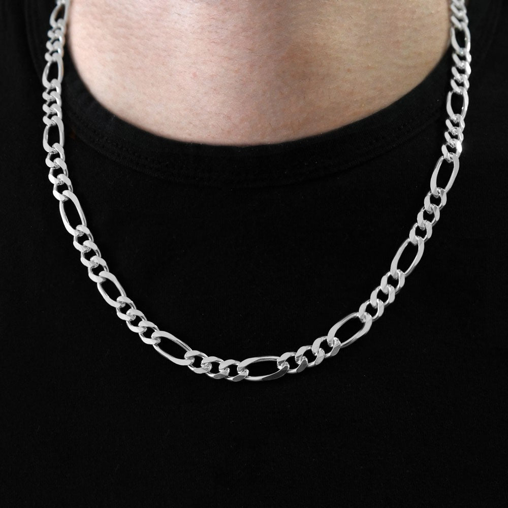 Figaro Chain Necklace 7,5 mm - 925 Sterling Silver