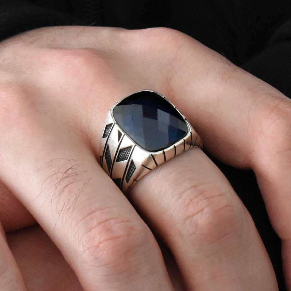 Zircon silver ring sales