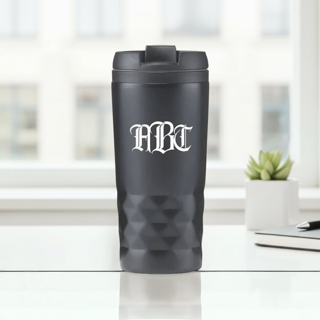 Coupe de thermos noires de lettre monogramme