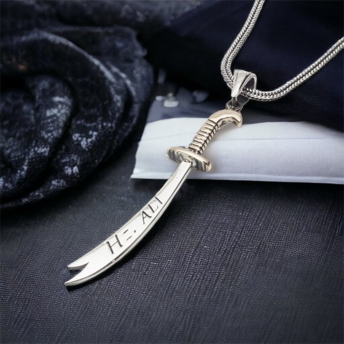 Sterling Silver Sword Men Necklace Jewelry