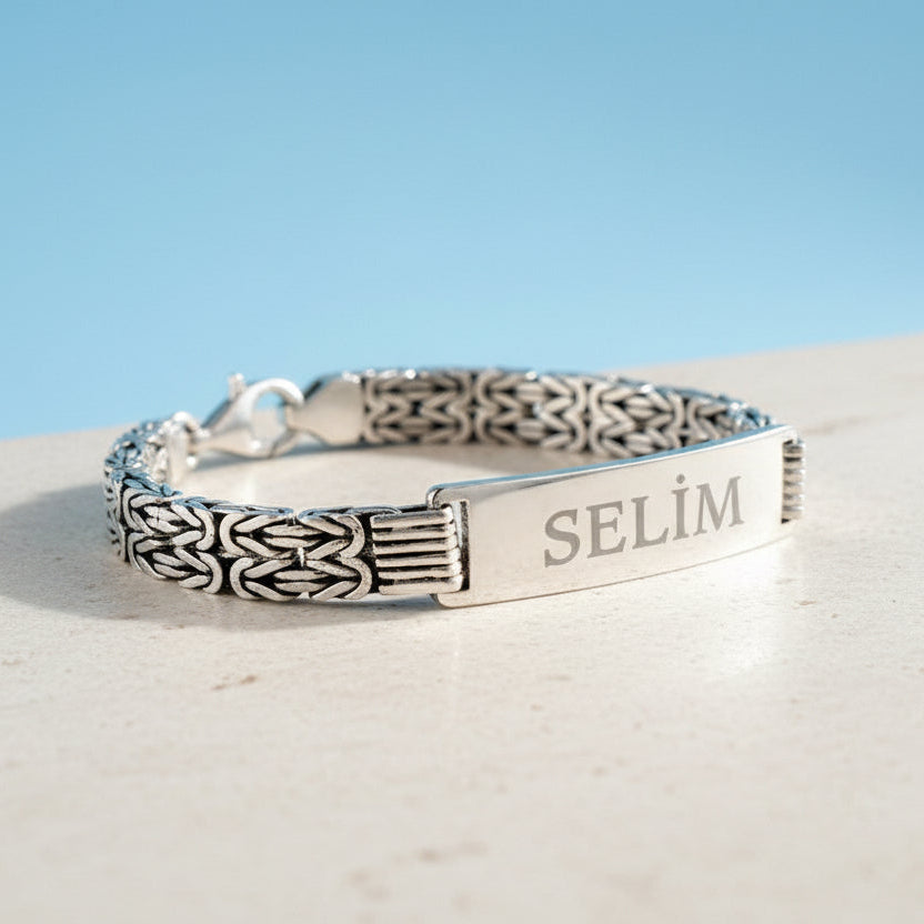 King Chain 7,8 mm Armband Gravur - 925 Sterling Silber