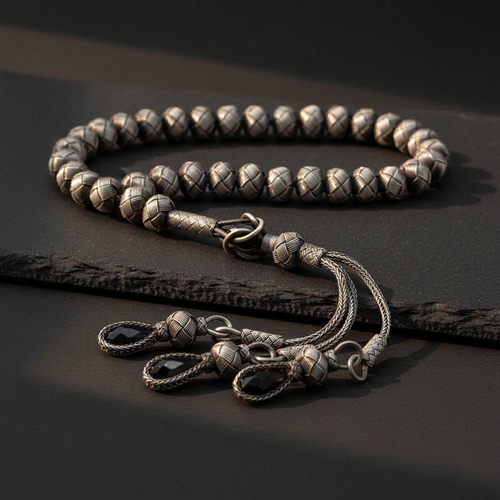 Trabzon Kazaz Black 1000 Sterling Silver Tesbih