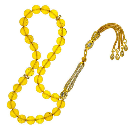 Certified Natural Amber Prayer Beads: The Essence of Exquisite Elegance