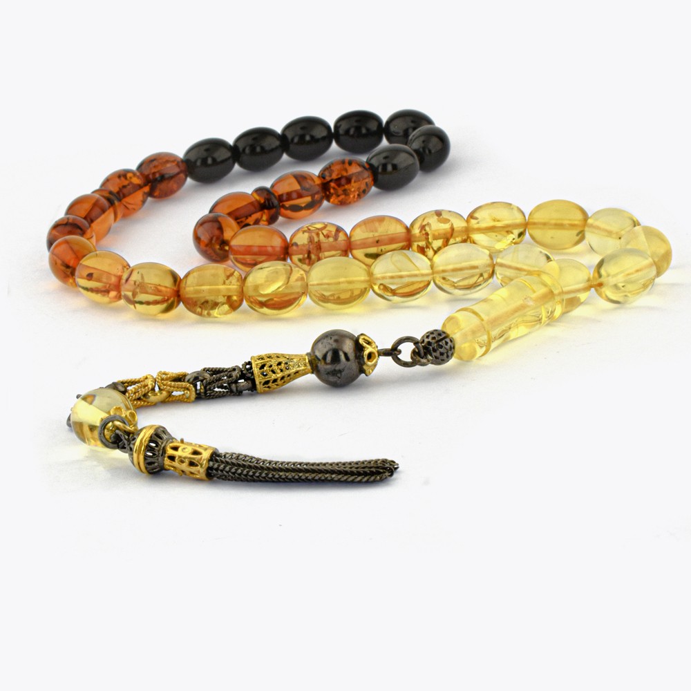 Strained Color Drop Amber Rosary