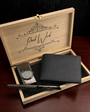 Coffret Cadeau Homme Personnalisé Signature | Portefeuille en Cuir