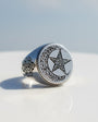 925 Sterling Silver Ayyıldız Model Word-i Tawhid Written Male Ring