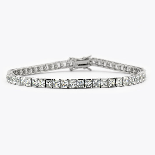 Zircon Stone Waterway Silver Bracelet