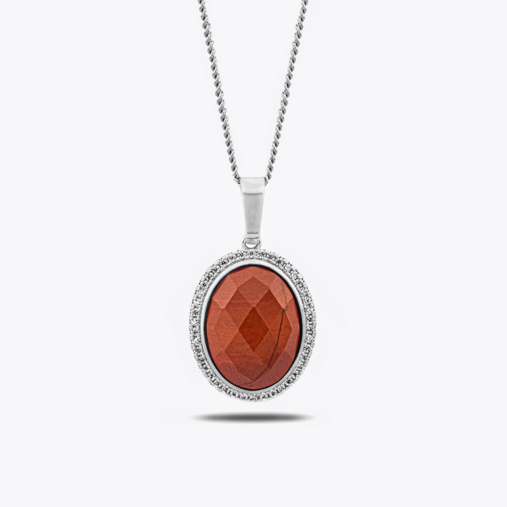 Red Jasper Doğal Taş Kolye