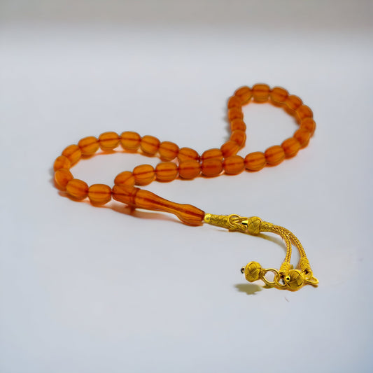 1000 Sterling Silver Kazaz Amber Rosary