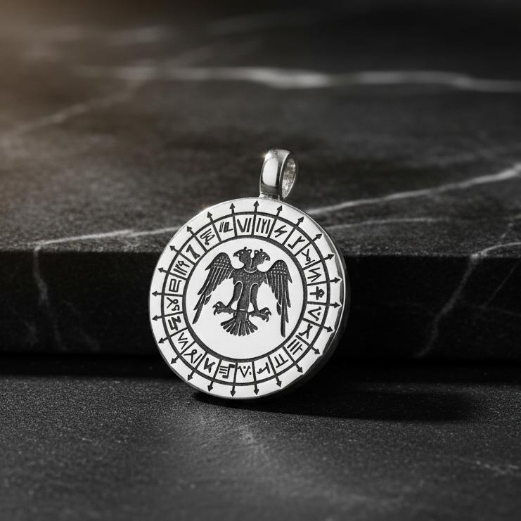 2.2 mm King Chain Seljuk Eagle 925 Sterling Silver Necklace