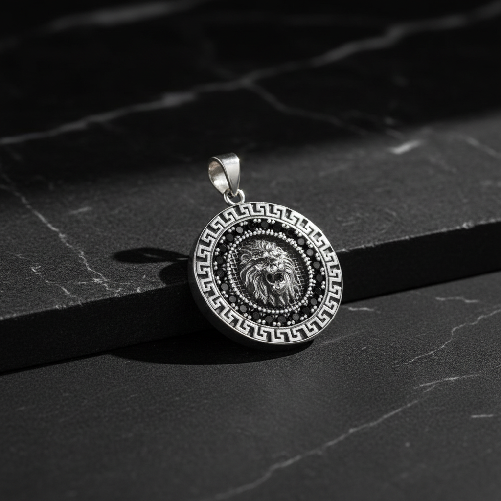 2.2 mm king chain lion figure 925 sterling silver necklace