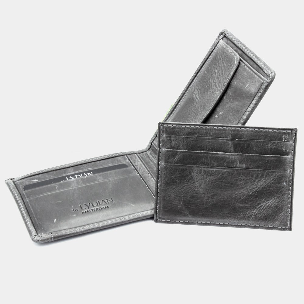 Genuine Leather Wallet Antic Grey Color