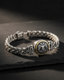 Double Head Seljuk Eagle Hand Workmanship Special Design Silver Bracelet