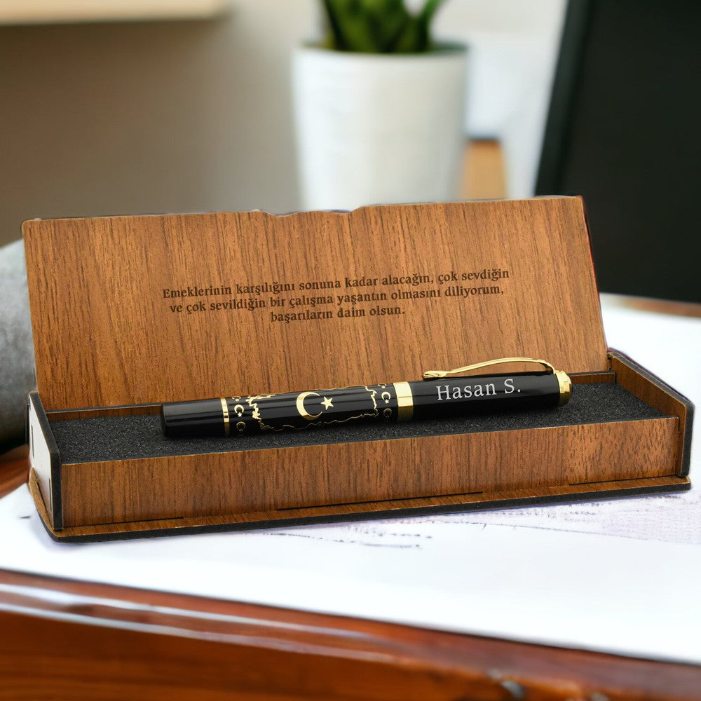 Personalised Pen in Personalized Wooden Case Set