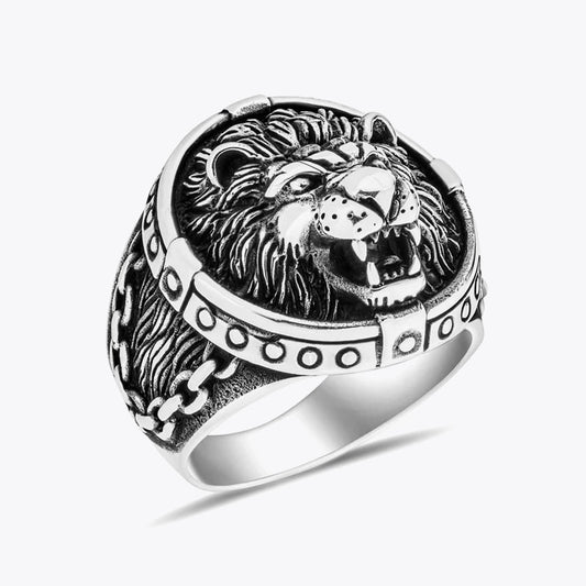 Lion Figured 925 Sterling Silver Ring