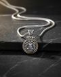 Double Head Seljuk Eagle Hand Workmanship Special Design Silver Necklace
