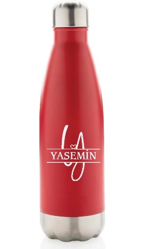 500 ml Kişiye Özel İsimli RVS Harfli Monogram İçecek Şişesi