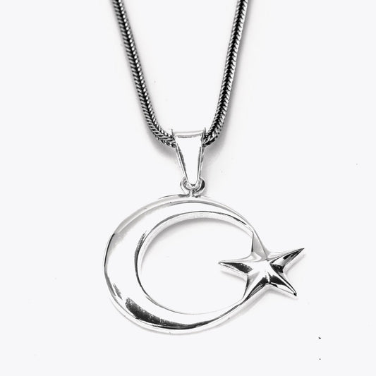 Moon Star Necklace in 925 Sterling Silver -2