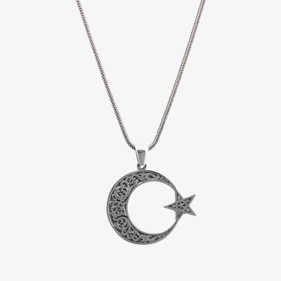 Moon Star Necklace in 925 Sterling Silver -2