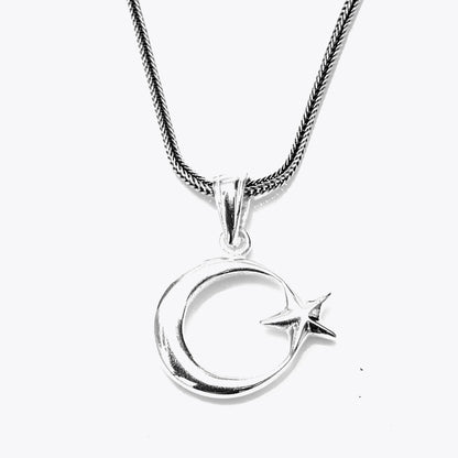 925 Collier pour hommes étoiles de lune en argent sterling -1