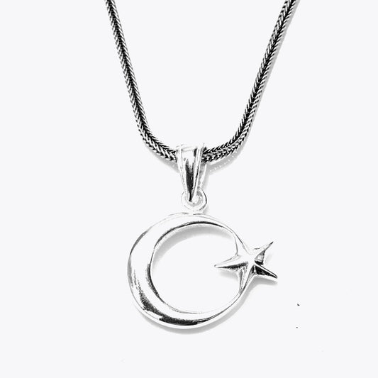 Moon Star Necklace in 925 Sterling Silver -1